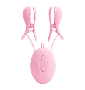 MizzZee - Electro Shock Vibrating Nipple Clamps (Chargeable - Pink)